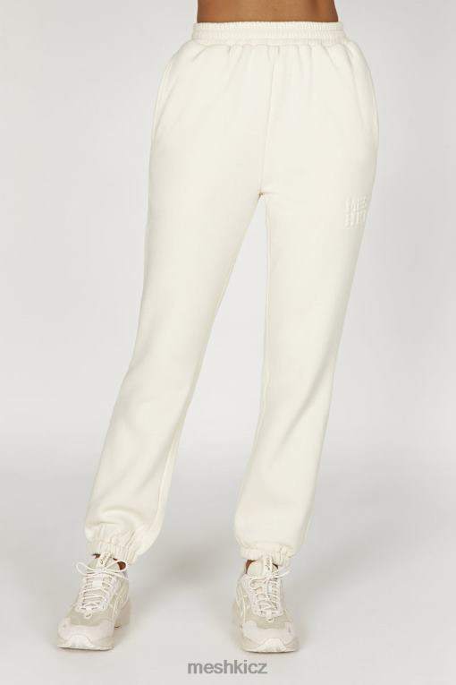 oblečení Meshki smirkové embosované fleecové joggery kost V0D0D1480