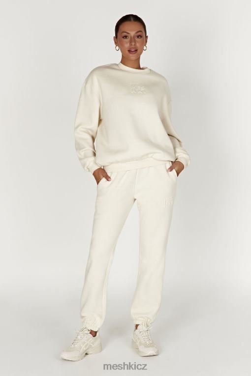 oblečení Meshki smirkové embosované fleecové joggery kost V0D0D1480