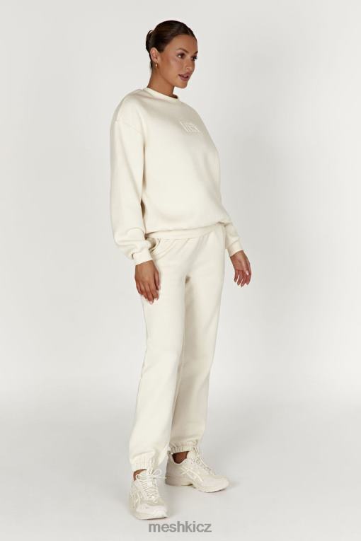 oblečení Meshki smirkové embosované fleecové joggery kost V0D0D1480