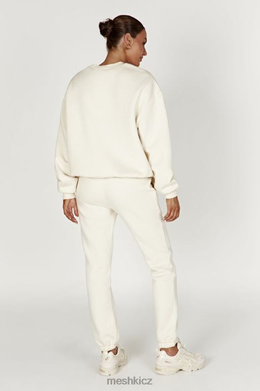 oblečení Meshki smirkové embosované fleecové joggery kost V0D0D1480