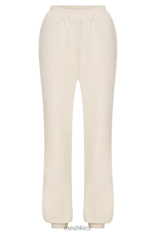 oblečení Meshki smirkové embosované fleecové joggery kost V0D0D1480
