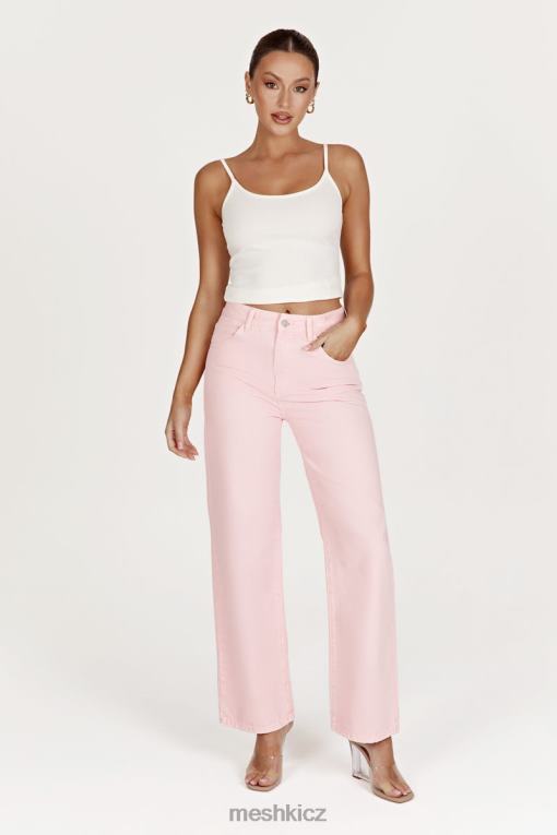 oblečení Meshki ainsley středně dlouhé džíny ruměnec růžový V0D0D1605