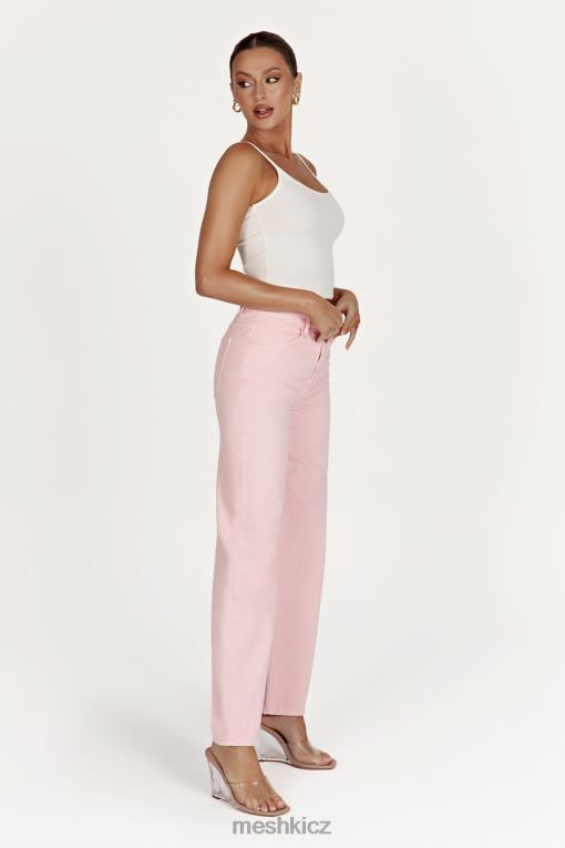 oblečení Meshki ainsley středně dlouhé džíny ruměnec růžový V0D0D1605