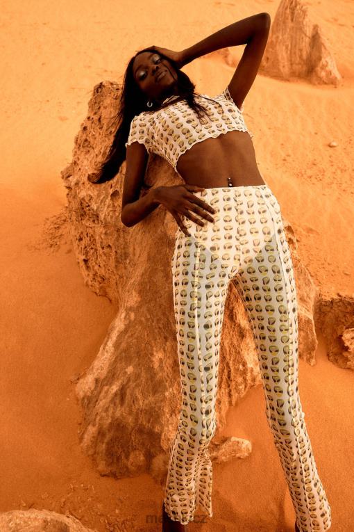 oblečení Meshki Nora síťované rovné nohavice mimozemský tisk V0D0D1602