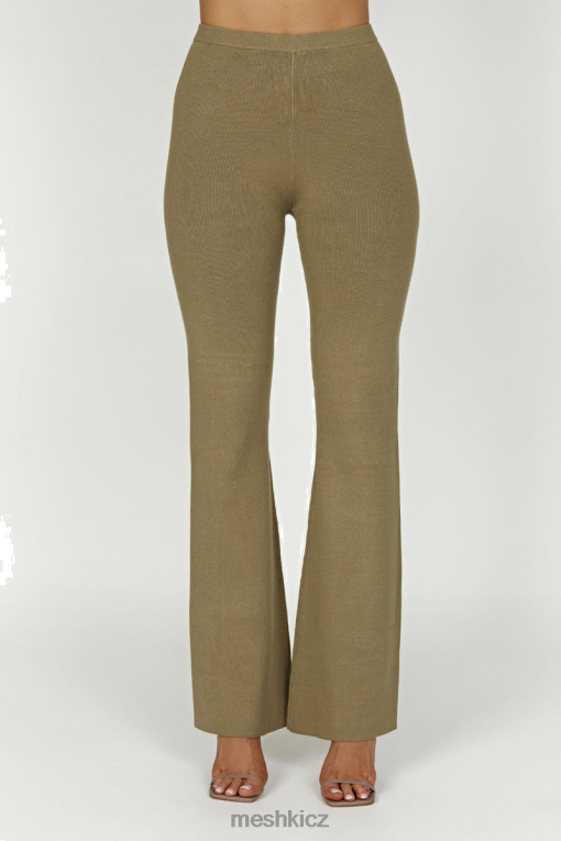 oblečení Meshki Rosetta flare pletené kalhoty olivový V0D0D1389