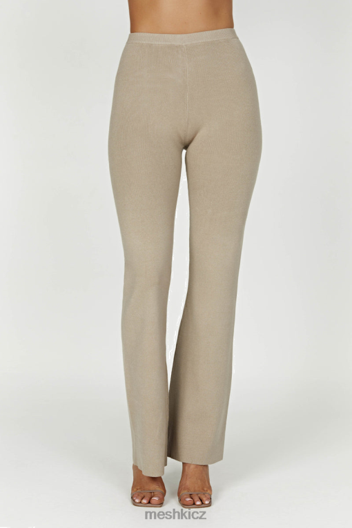 oblečení Meshki Rosetta flare pletené kalhoty taupe V0D0D1357