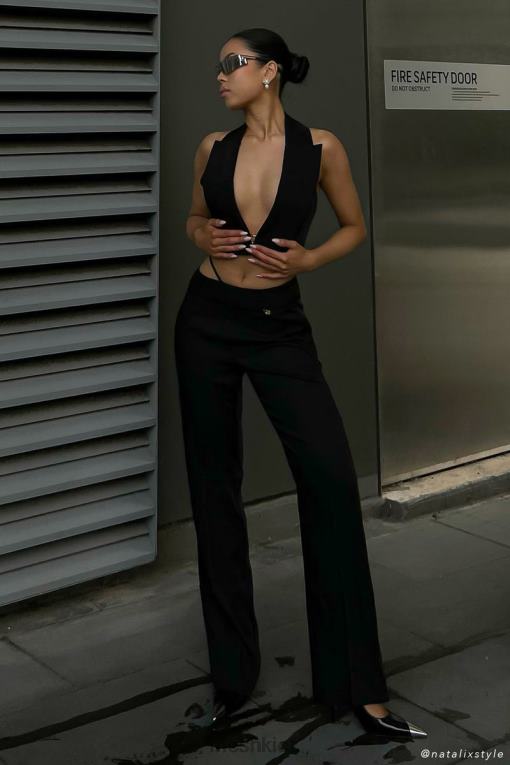 oblečení Meshki Semara nízké rovné nohavice Černá V0D0D1591