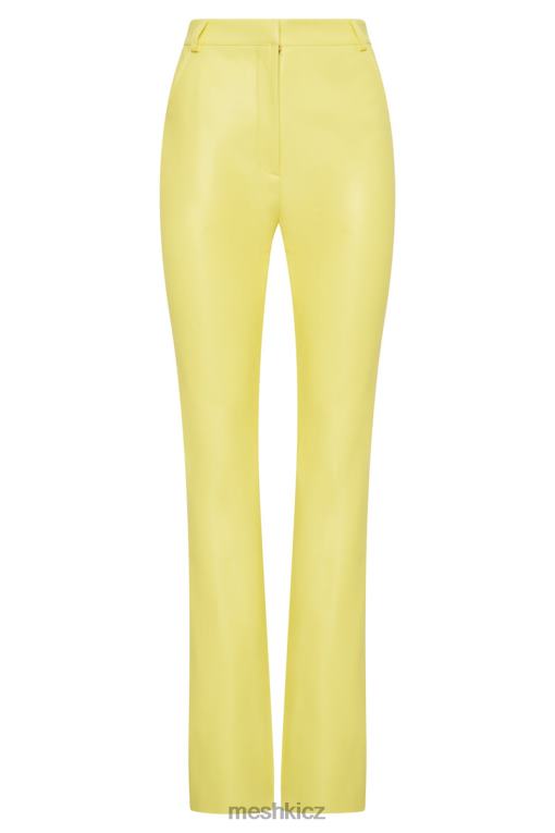 oblečení Meshki Tyra rovné kalhoty z umělé kůže citrón V0D0D1584