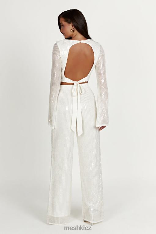 oblečení Meshki diaz flitrové kalhoty bílý V0D0D1356
