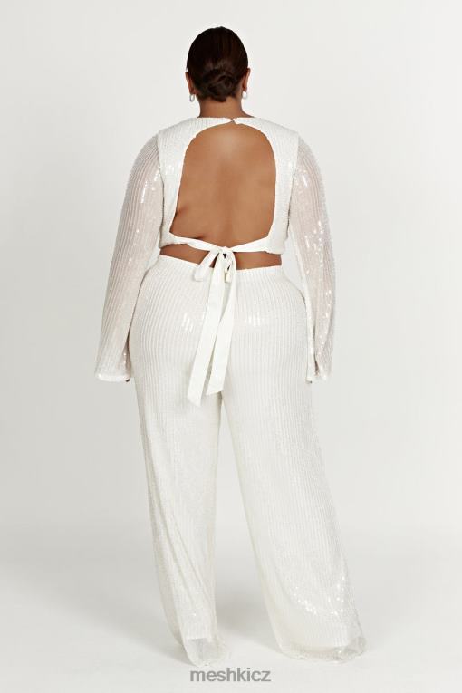 oblečení Meshki diaz flitrové kalhoty bílý V0D0D1356