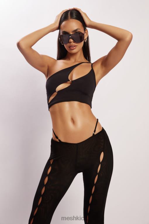 oblečení Meshki gabriella střih kalhot po celé délce Černá V0D0D1600