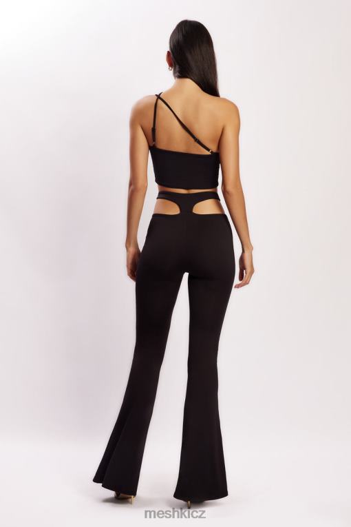 oblečení Meshki harley kalhoty s vysokým pasem tanga s výřezem Černá V0D0D1603