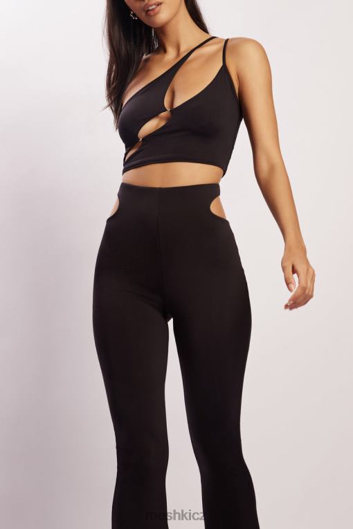 oblečení Meshki harley kalhoty s vysokým pasem tanga s výřezem Černá V0D0D1603