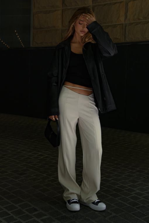 oblečení Meshki kalhoty se širokým páskem bahar se středním vzrůstem pšenice V0D0D1588