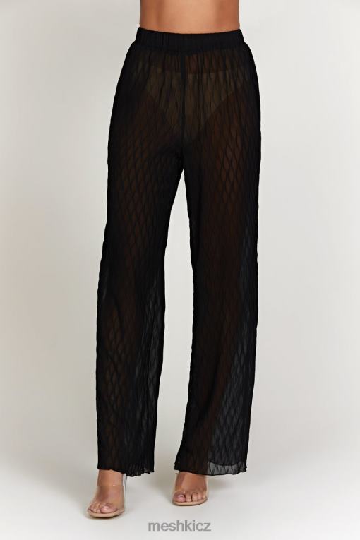 oblečení Meshki karla vlnité plisované kalhoty Černá V0D0D1488