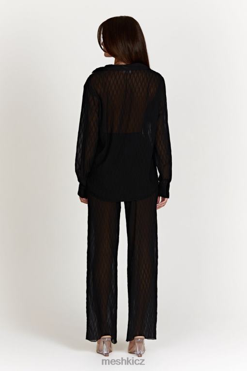 oblečení Meshki karla vlnité plisované kalhoty Černá V0D0D1488