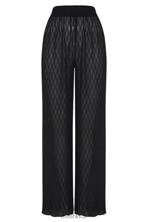 oblečení Meshki karla vlnité plisované kalhoty Černá V0D0D1488