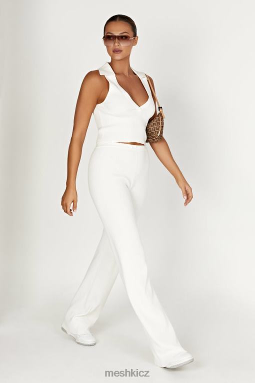 oblečení Meshki linnie rovné úpletové kalhoty bílý V0D0D1395