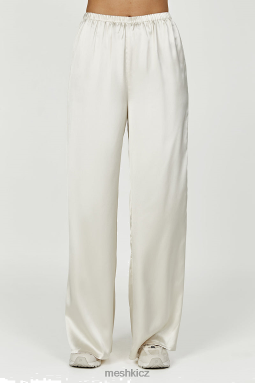oblečení Meshki marciela saténové rovné nohavice slonová kost V0D0D1303