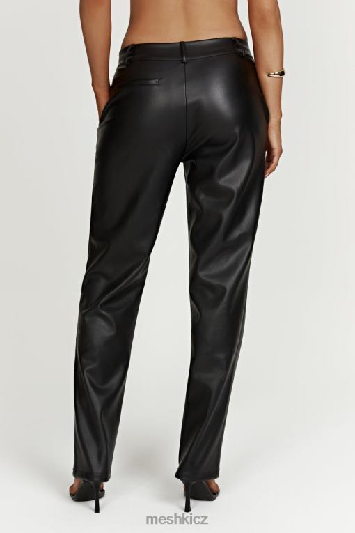 oblečení Meshki matilda slouchy nízké kalhoty z umělé kůže Černá V0D0D1438