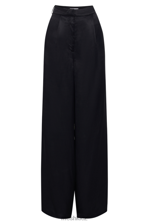 oblečení Meshki nour saténové široké kalhoty Černá V0D0D1364
