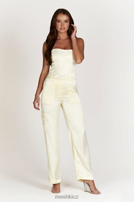 oblečení Meshki saténové cargo kalhoty amaya kost V0D0D1511