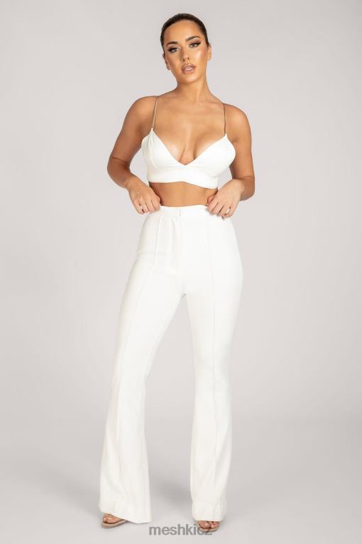 oblečení Meshki zendaya kalhoty s vysokým pasem bílý V0D0D1238