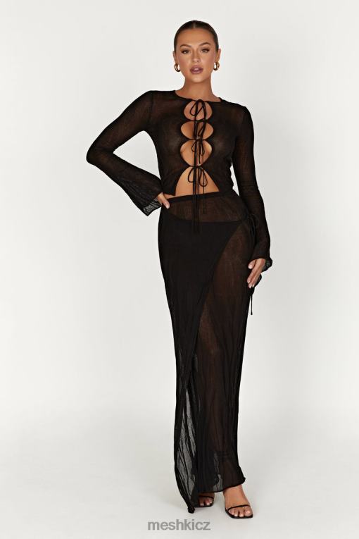 oblečení Meshki Akari pletená maxi sukně Černá V0D0D1305