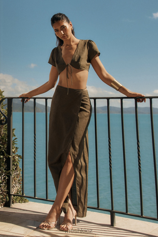 oblečení Meshki Fatima plátěná maxi sukně khaki V0D0D1230