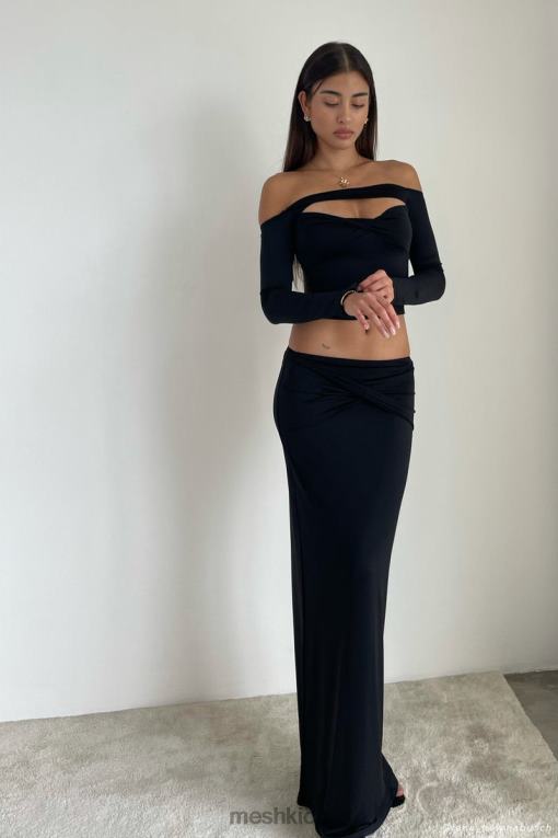oblečení Meshki ceri maxi twist sukně Černá V0D0D1353