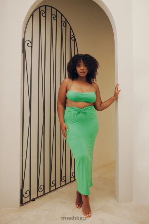 oblečení Meshki jantarová rozevlátá maxi sukně zelená V0D0D1573