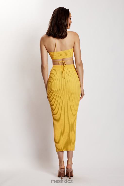 oblečení Meshki křišťálově žebrovaná midaxi sukně žlutá V0D0D1338