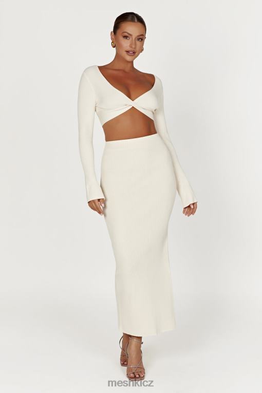 oblečení Meshki kaesha split maxi pletená sukně kost V0D0D1272