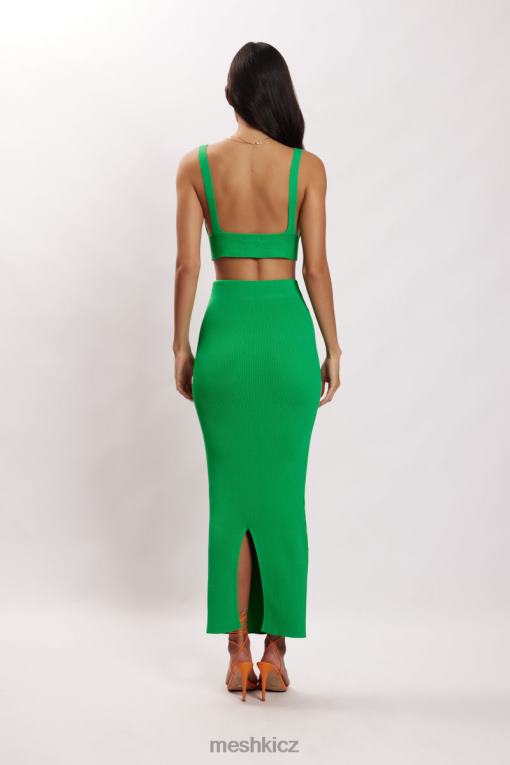 oblečení Meshki kaesha split maxi pletená sukně zelená V0D0D1534