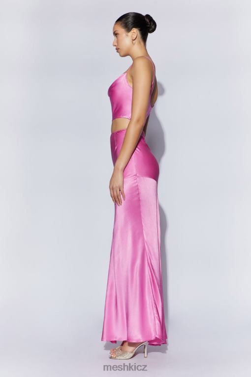 oblečení Meshki maková saténová maxi sukně růžový V0D0D1523