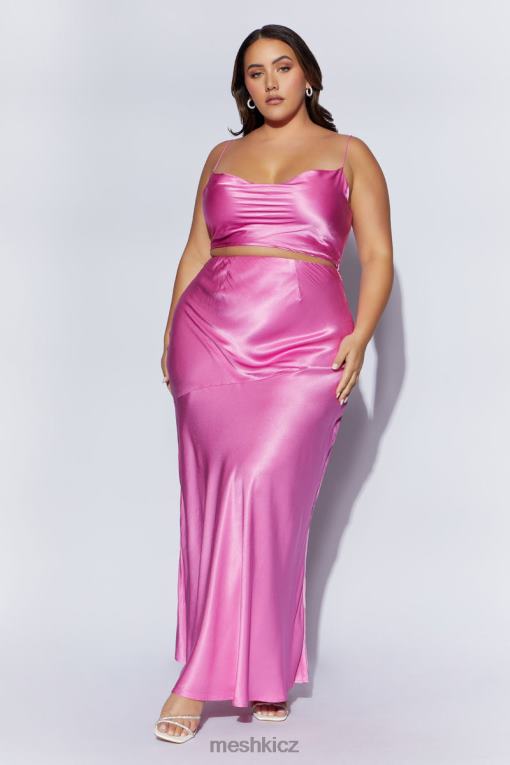 oblečení Meshki maková saténová maxi sukně růžový V0D0D1523