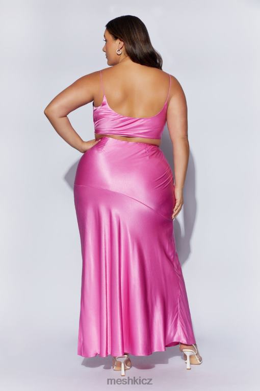 oblečení Meshki maková saténová maxi sukně růžový V0D0D1523