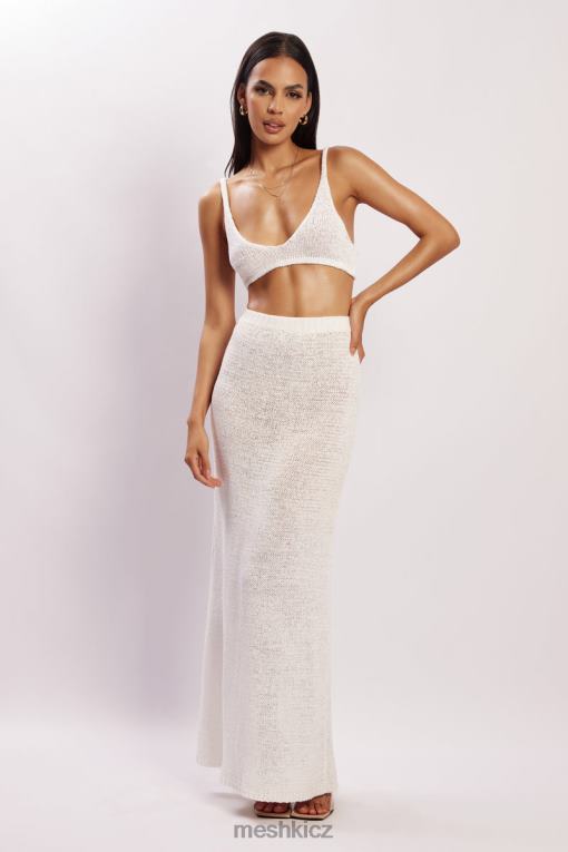 oblečení Meshki mary pletená maxi sukně bílý V0D0D1361