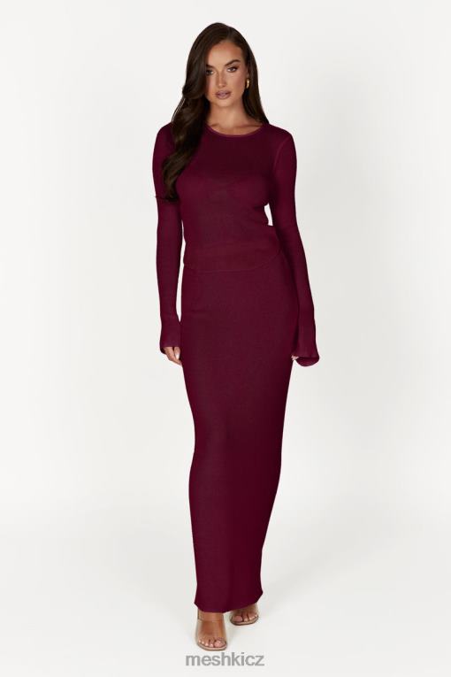 oblečení Meshki maxi sukně z maribellového úpletu víno V0D0D1371