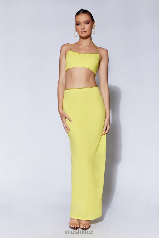 oblečení Meshki sweeney diamante maxi sukně s rozparkem chartreuse V0D0D1437