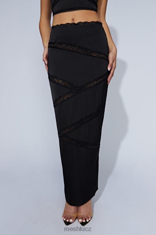 oblečení Meshki monet spletená krajková midi sukně Černá V0D0D1552