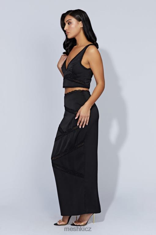 oblečení Meshki monet spletená krajková midi sukně Černá V0D0D1552