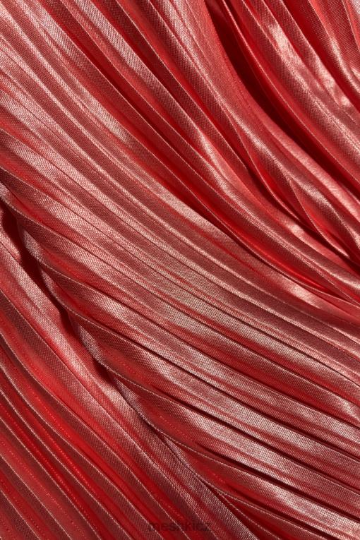 oblečení Meshki shirin plisovaná saténová midi sukně růžová voda V0D0D1507