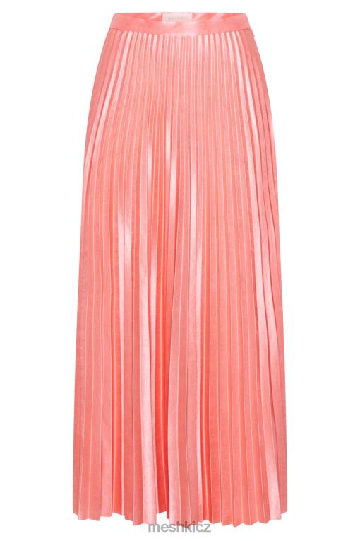 oblečení Meshki shirin plisovaná saténová midi sukně růžová voda V0D0D1507