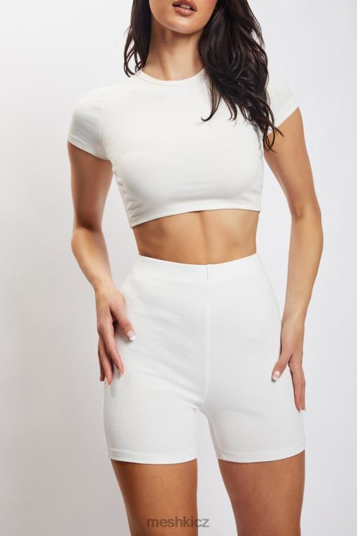 oblečení Meshki lisa ribbed booty short bílý V0D0D1459