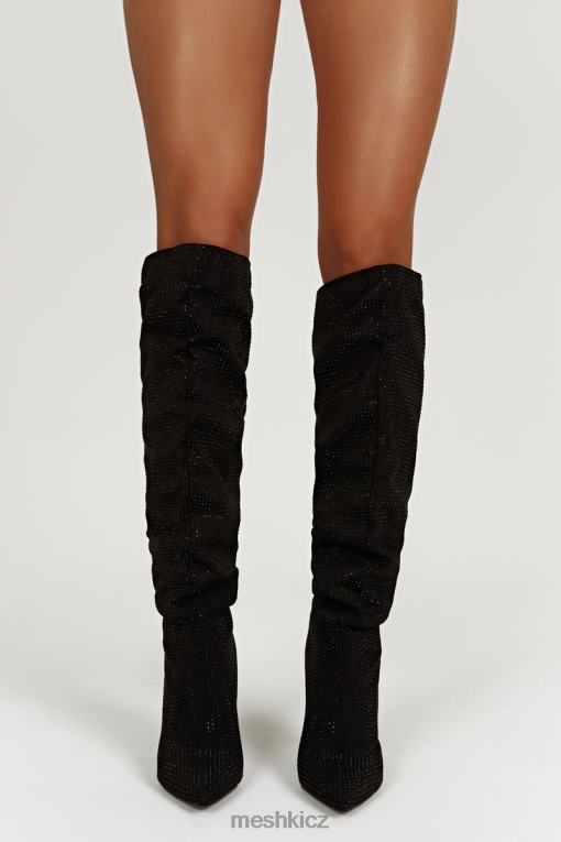 obuv Meshki boty na vysokém podpatku jenner diamante Černá V0D0D1669