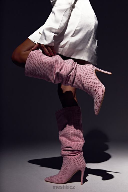 obuv Meshki boty na vysokém podpatku jenner diamante ruměnec růžový V0D0D1677