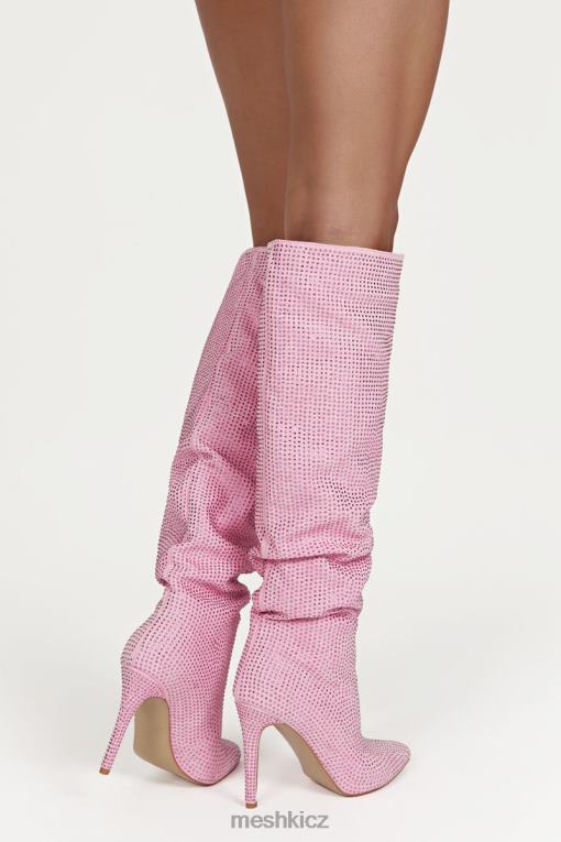 obuv Meshki boty na vysokém podpatku jenner diamante ruměnec růžový V0D0D1677