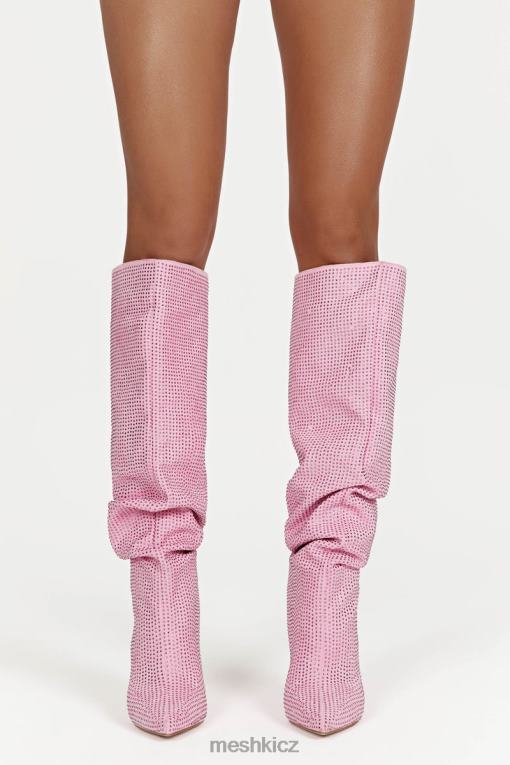 obuv Meshki boty na vysokém podpatku jenner diamante ruměnec růžový V0D0D1677