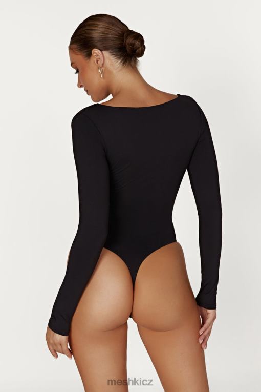 oblečení Meshki nia body s dlouhým rukávem do V Černá V0D0D951